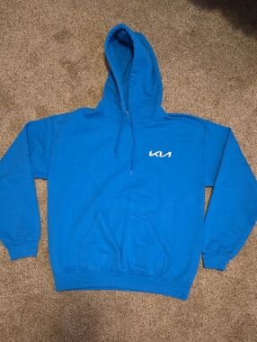 Gildan Blue Hoodie with White Logo